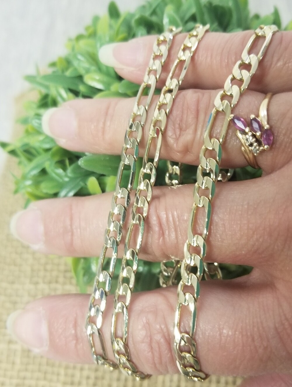 Goldtone Figaro Style Chain - Picture 7 of 8